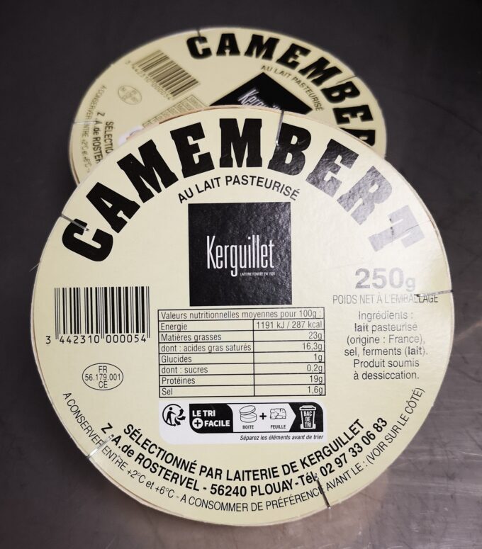 Camembert fromage au lait de vache