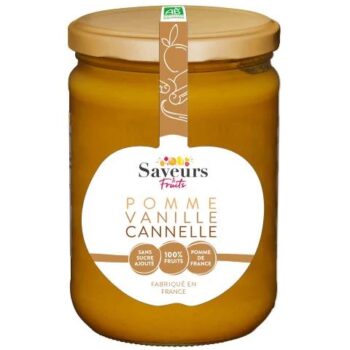 Purée de fruits 100% pomme vanille cannelle Bio 560g